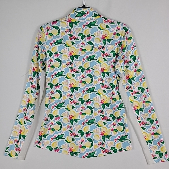 NEW San Soleil PARKS Rash Guard Sun Top UPF 50 Sporty Tennis Lemons Sz S - Picture 5 of 5